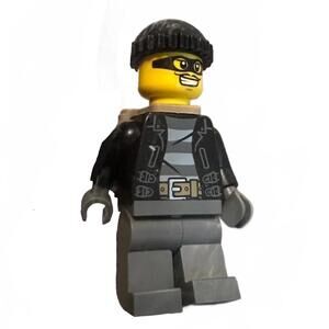 LEGO Police City Bandit Male w/ Black Knit Cap w/backpack